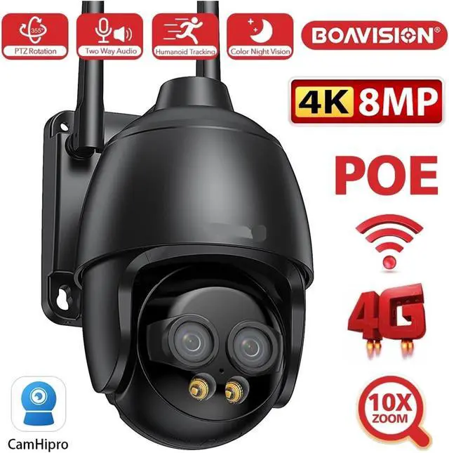 Alt view image 3 of 7 - 8MP Dual Lens WiFi 4G POE Outdoor Security Camera