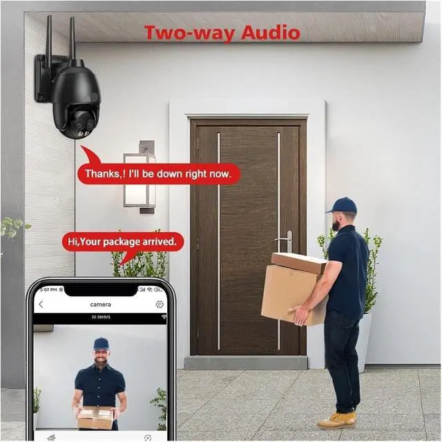 Alt view image 7 of 7 - 8MP Dual Lens WiFi 4G POE Outdoor Security Camera