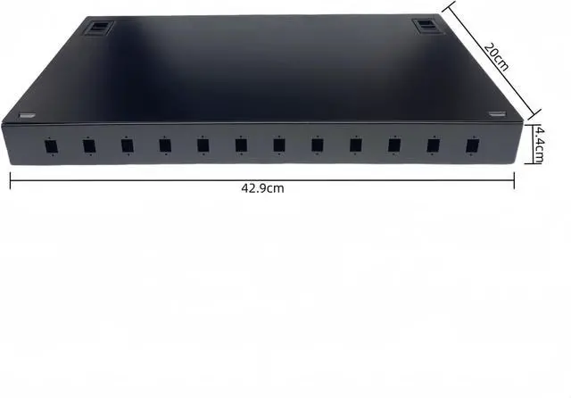 Alt view image 5 of 5 - 12 Port LC Duplex OM3 Multimode Fiber Enclosure 24 Core 1U 19 Inch Rack Mount Patch Panel for Data Center SAN and HPC