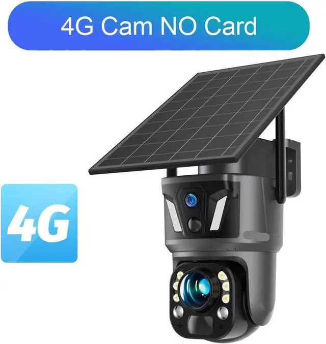 Alt view image 2 of 7 - 8MP Dual Screen 4G WiFi Solar PTZ Outdoor Camera