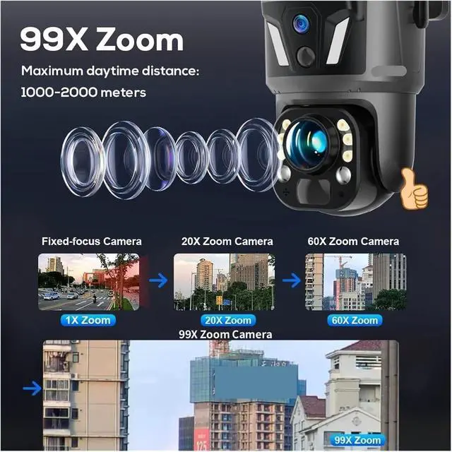 Alt view image 5 of 7 - 8MP Dual Screen 4G WiFi Solar PTZ Outdoor Camera