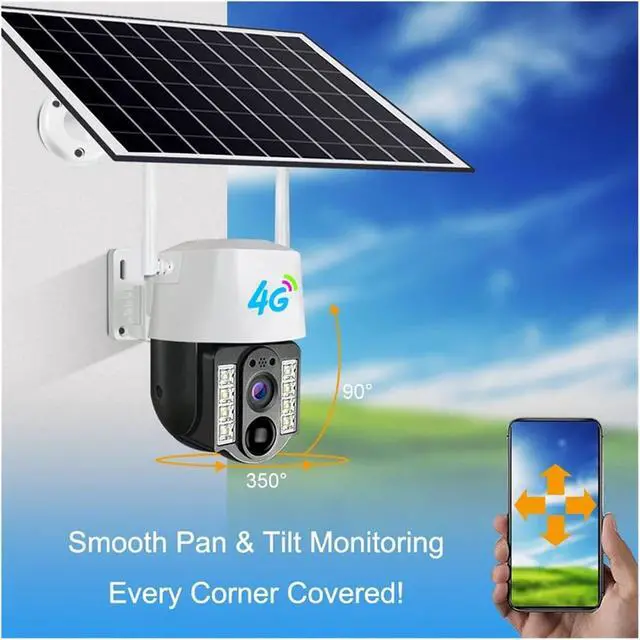 Alt view image 2 of 6 - WiFi 4G Solar PTZ Outdoor Security Cam