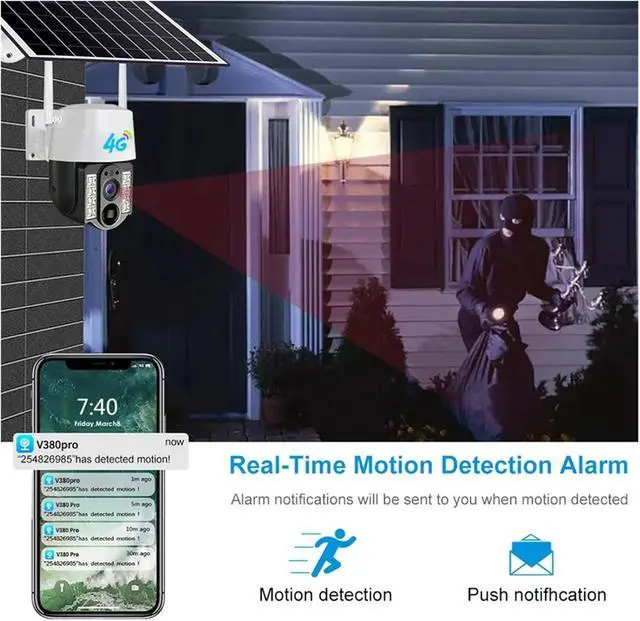 Alt view image 4 of 6 - WiFi 4G Solar PTZ Outdoor Security Cam