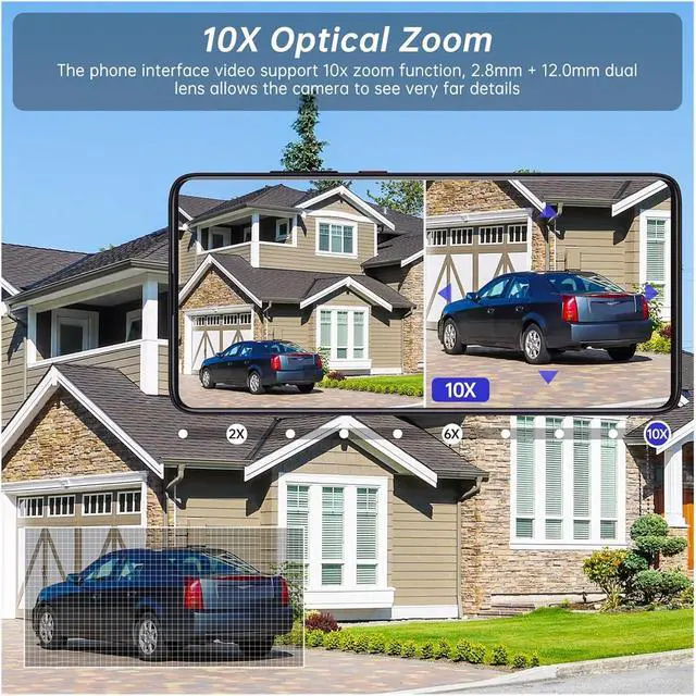 Alt view image 2 of 6 - 8MP 4K WiFi Outdoor PTZ Three Lens Surveillance IP Camera