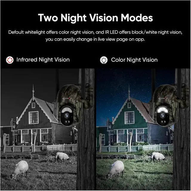 Alt view image 7 of 7 - 4G Solar Security Camera WiFi Outdoor Surveillance Camera Cellular Trail Cam Color Night Vision Human/Animal Detection