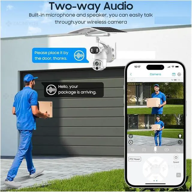 Alt view image 4 of 7 - 4G WiFi Solar PTZ Outdoor Dual Lens Security IP Camera