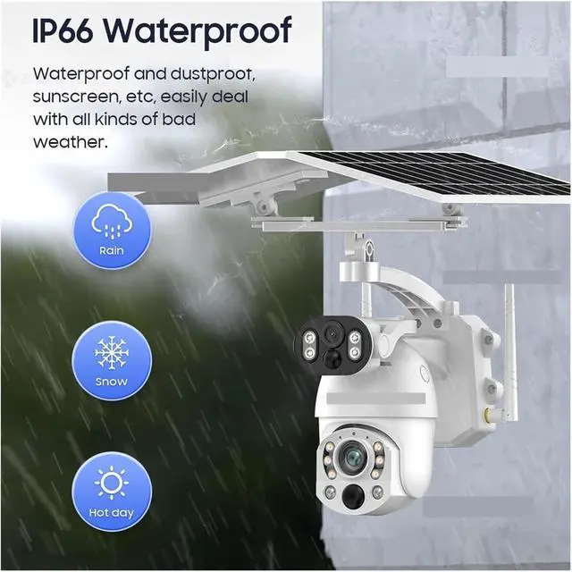 Alt view image 6 of 7 - 4G WiFi Solar PTZ Outdoor Dual Lens Security IP Camera