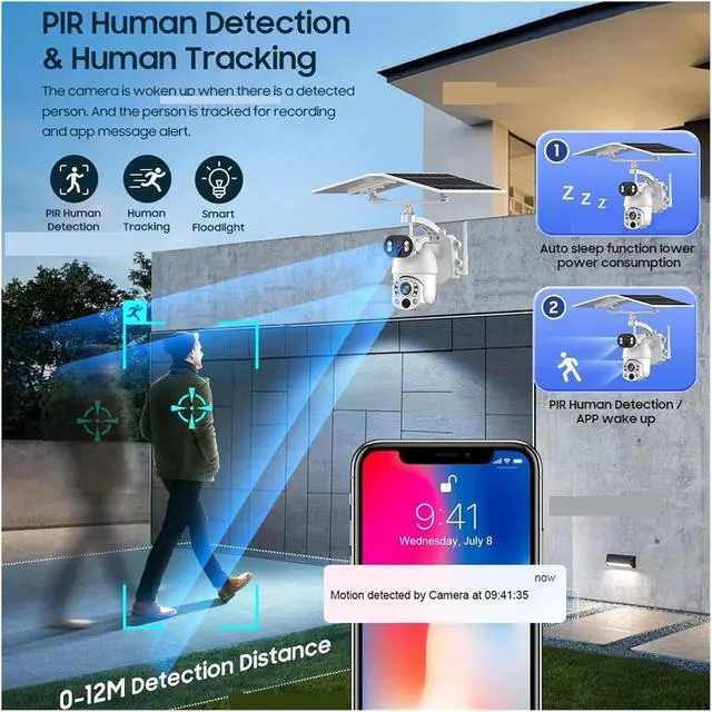 Alt view image 3 of 7 - 4G WiFi Solar PTZ Outdoor Dual Lens Security IP Camera