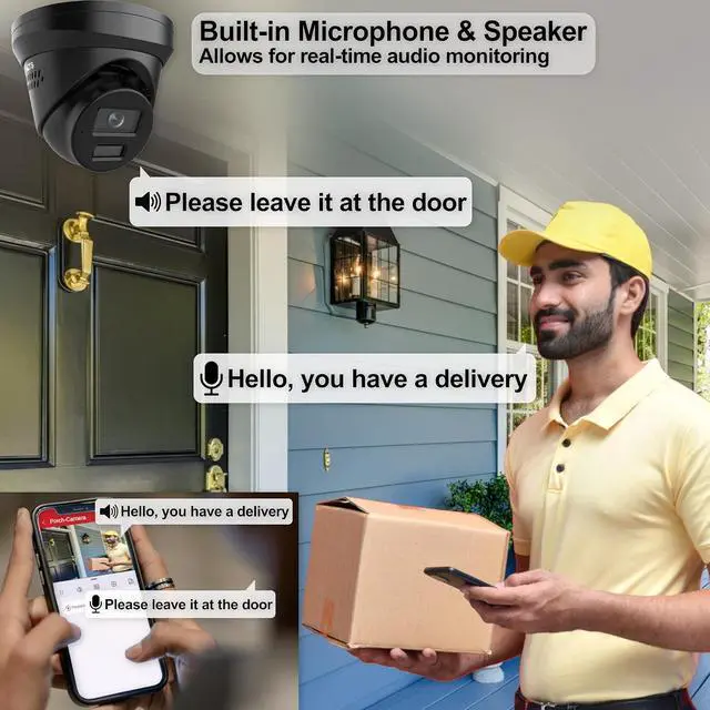 Alt view image 4 of 6 - LTS CMIP3342WIB-28SDL 4MP Turret IP Camera 2.8mm Lens, White and IR Light, Built-in Dual Microphone and Speaker