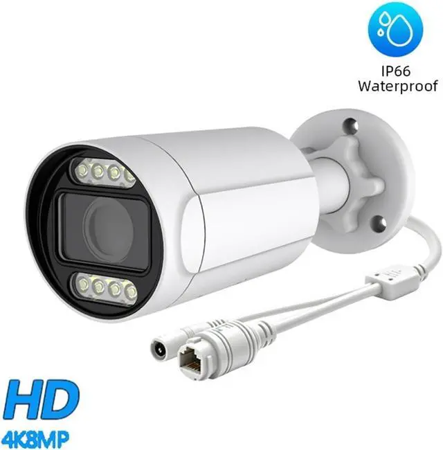 Alt view image 2 of 6 - 8MP 4K POE Bullet IP Camera Outdoor H.265 Two-Way Audio Cam