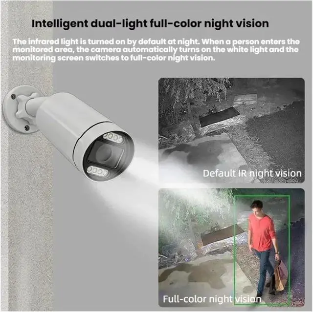 Alt view image 4 of 6 - 8MP 4K POE Bullet IP Camera Outdoor H.265 Two-Way Audio Cam