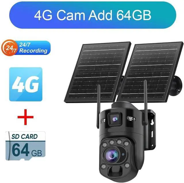 Alt view image 2 of 7 - 10MP Dual Lens 4G WiFi Solar Outdoor Security Camera