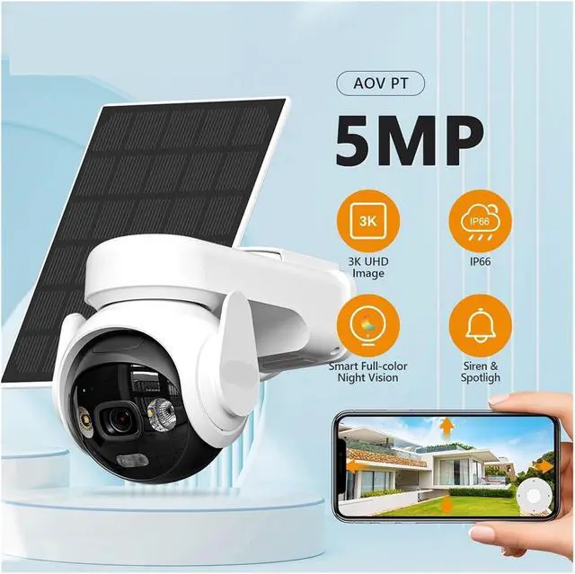 Alt view image 2 of 7 - 5MP 4G WiFi Solar PTZ Camera 360° Outdoor Surveillance IP Camera