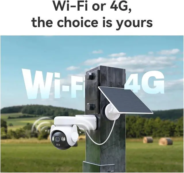Alt view image 3 of 7 - 5MP 4G WiFi Solar PTZ Camera 360° Outdoor Surveillance IP Camera