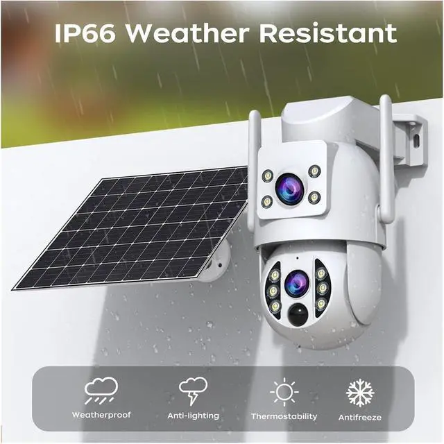 Alt view image 5 of 6 - Dual Lens Solar WiFi PTZ Outdoor Security Camera
