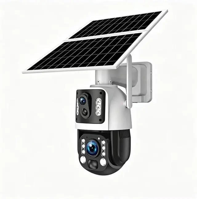 Main image of for UBOX solar security cameras, outdoor dual lens 6MP 36X optical zoom metal body monitoring cameras, human tracking and detection, full-color night vision, warehouse lane outdoor monitoring cameras3