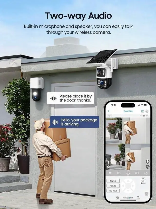 Alt view image 6 of 7 - for UBOX solar security cameras, outdoor dual lens 6MP 36X optical zoom metal body monitoring cameras, human tracking and detection, full-color night vision, warehouse lane outdoor monitoring cameras3