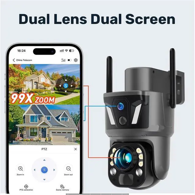 Alt view image 4 of 7 - 4G WiFi Solar PTZ Dual Screen Outdoor Security Camera