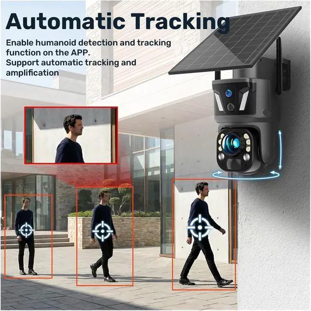 Alt view image 7 of 7 - 4G WiFi Solar PTZ Dual Screen Outdoor Security Camera
