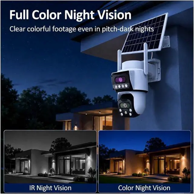 Alt view image 6 of 7 - 4K Dual Lens 4G Solar Wireless Outdoor Security IP Camera