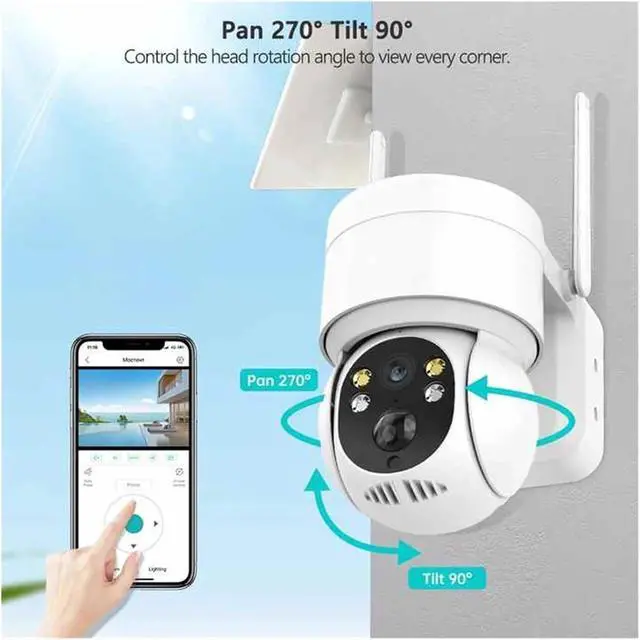 Alt view image 5 of 7 - WiFi Solar PTZ Wireless Outdoor Security Surveillance Camera