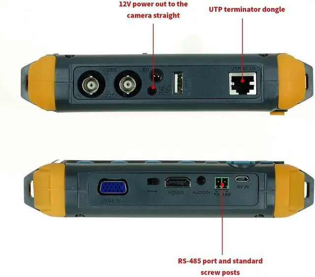 Alt view image 2 of 6 - IV8W Monitor AHD TVI CVI CVBS CCTV with UTP Test Tool and VGA Input Portable Battery-Powered DC12V Out Cam Monitor