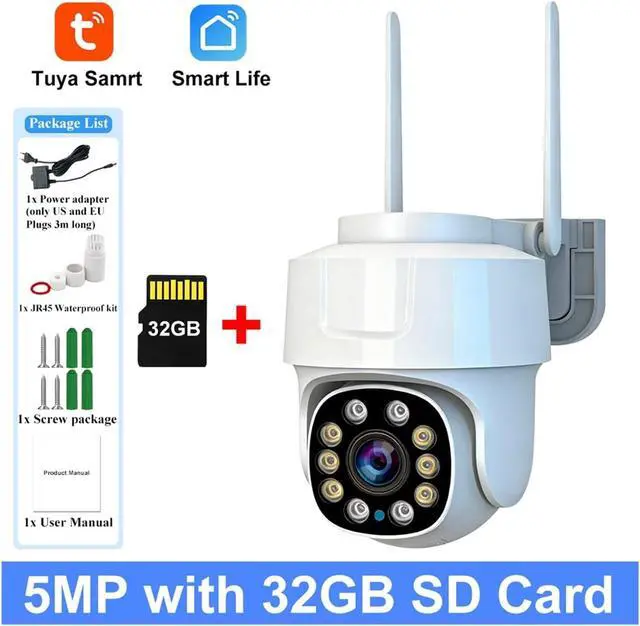 Alt view image 2 of 7 - 5MP Tuya Smart WiFi Outdoor Waterproof Security IP Camera