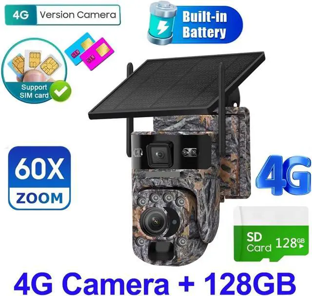 Alt view image 2 of 7 - 12MP 4G Solar Battery Outdoor 360° PTZ Security Camera
