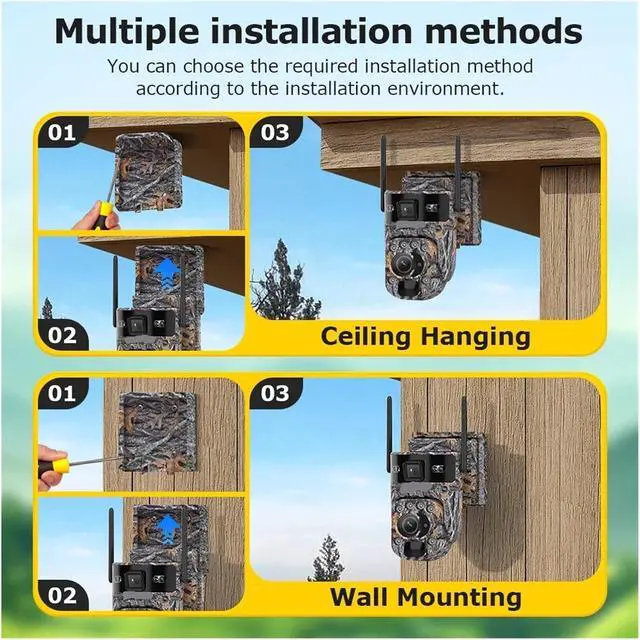 Alt view image 6 of 7 - 12MP 4G Solar Battery Outdoor 360° PTZ Security Camera