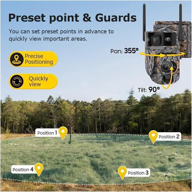 Alt view image 7 of 7 - 12MP 4G Solar Battery Outdoor 360° PTZ Security Camera