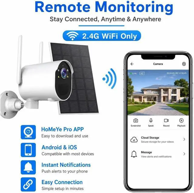 Alt view image 4 of 6 - Solar WiFi Outdoor PTZ IP Security Camera