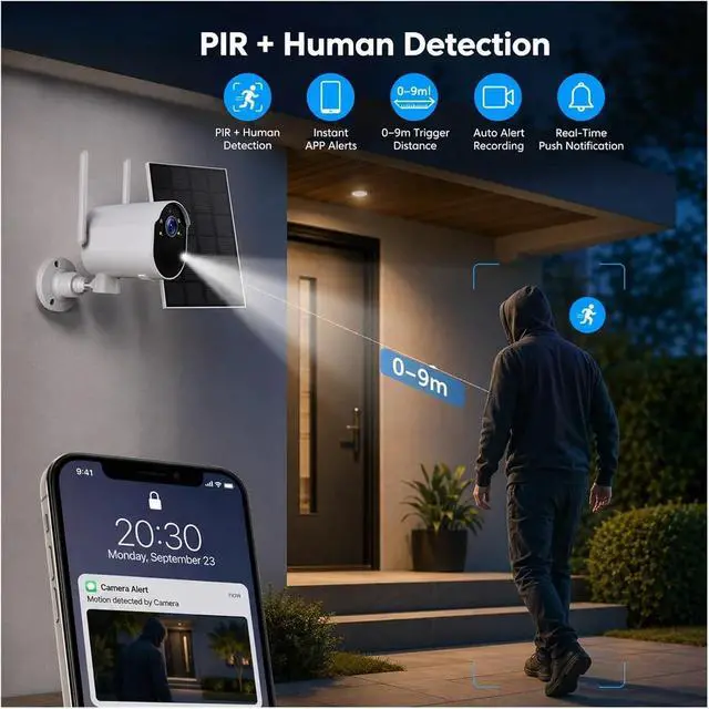 Alt view image 3 of 6 - Solar WiFi Outdoor PTZ IP Security Camera
