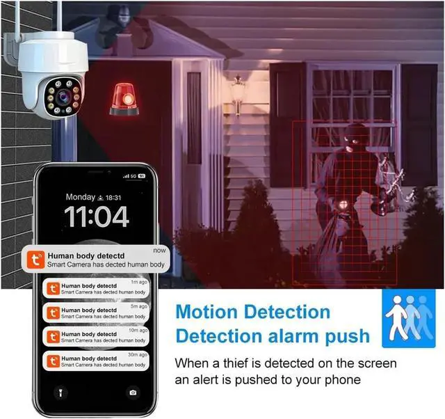 Alt view image 5 of 7 - 5MP Tuya Smart WiFi Outdoor Waterproof Security IP Camera