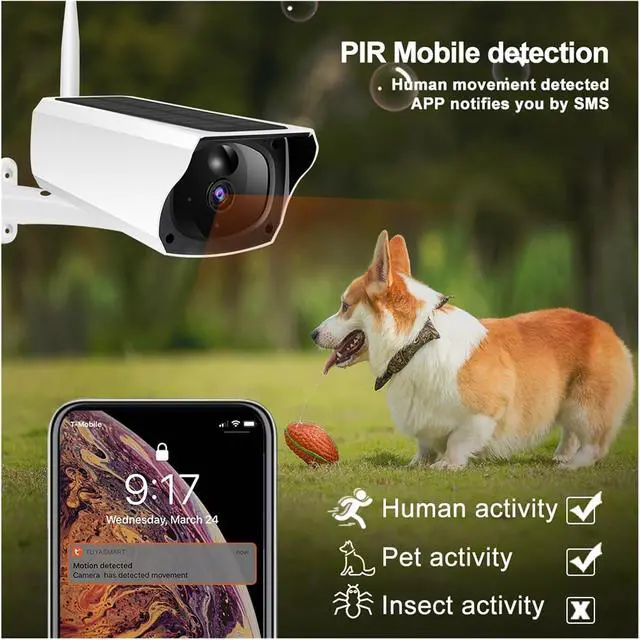 Alt view image 3 of 6 - 3MP 1296P Solar WiFi Wireless Home Security IP Camera
