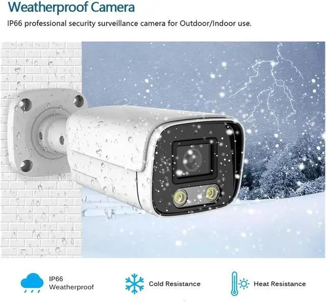 Alt view image 5 of 6 - 4K AHD IP66 Outdoor Bullet Security Surveillance Camera