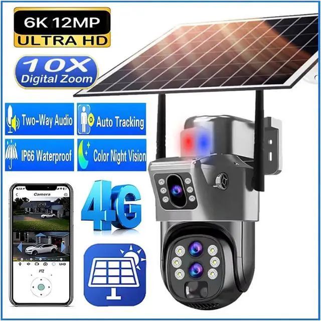 Alt view image 3 of 7 - 4G Solar Outdoor Triple Lens PTZ Security Camera