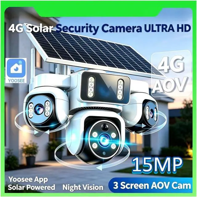 Alt view image 2 of 6 - Wireless Solar 4G Outdoor Security Surveillance Camera