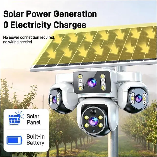 Alt view image 3 of 6 - Wireless Solar 4G Outdoor Security Surveillance Camera