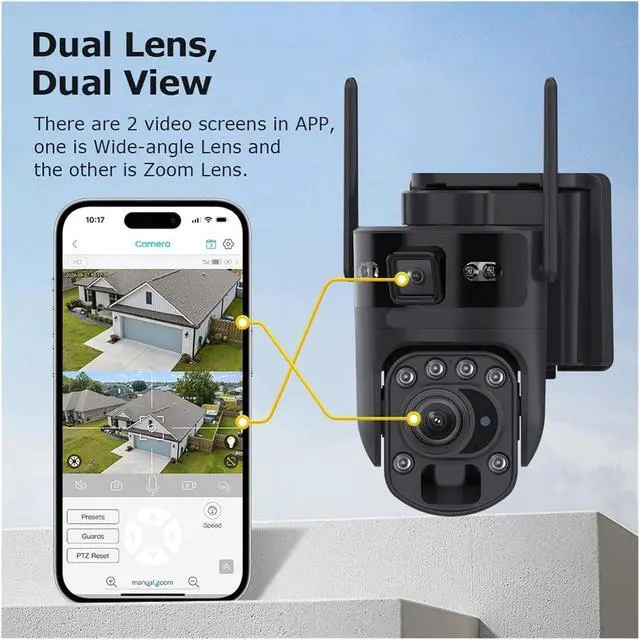Alt view image 4 of 7 - 4G WiFi Solar PTZ Outdoor Dual Screen Security IP Camera