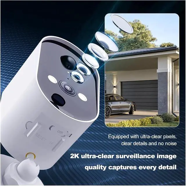 Alt view image 5 of 7 - 2K Waterproof WiFi Outdoor Security IP Camera