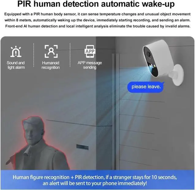 Alt view image 6 of 7 - 2K Waterproof WiFi Outdoor Security IP Camera