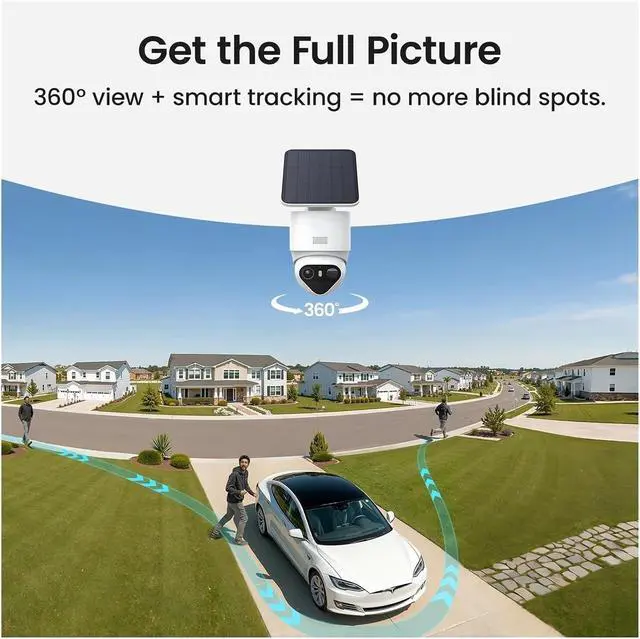 Alt view image 3 of 7 - Wireless Solar PTZ Outdoor Security Surveillance Camera