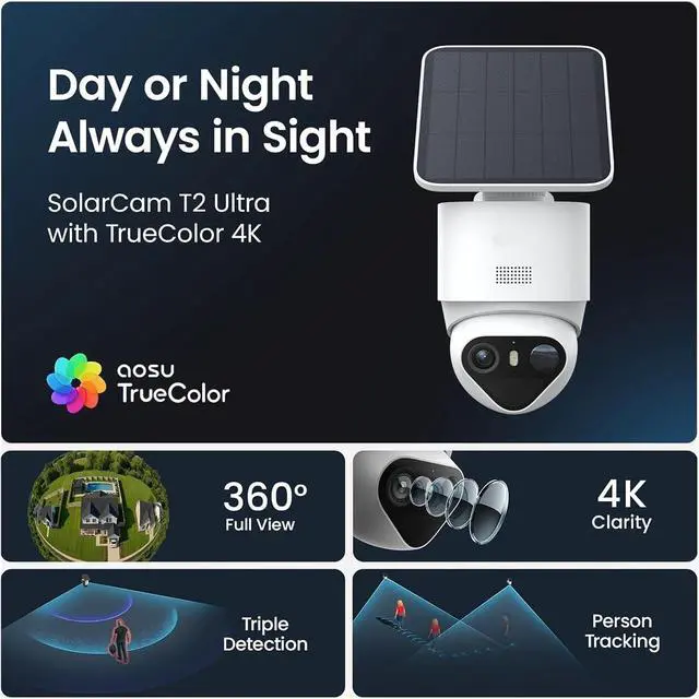 Alt view image 4 of 7 - Wireless Solar PTZ Outdoor Security Surveillance Camera