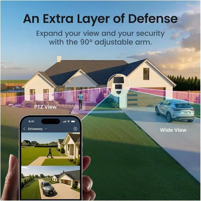 Alt view image 7 of 7 - Wireless Solar Dual Lens Outdoor Security Camera