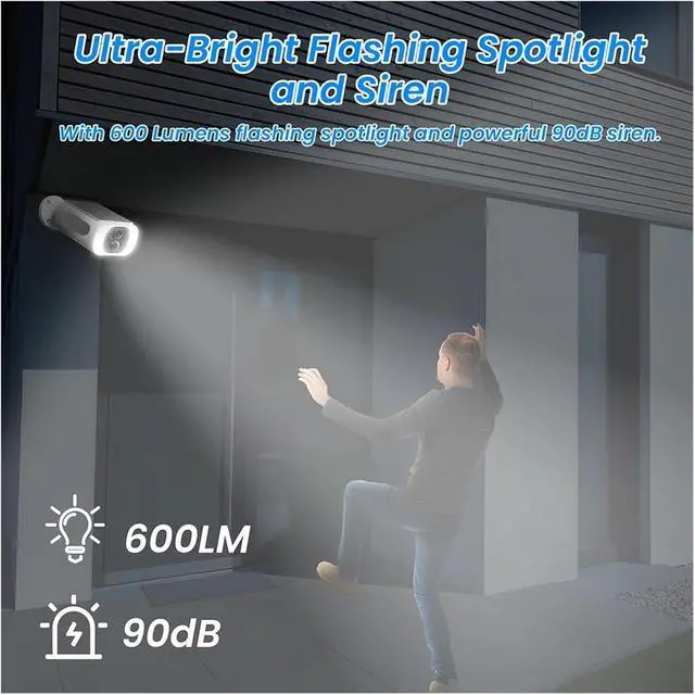 Alt view image 4 of 6 - 2K Solar 2.4G WiFi Wireless Floodlight Security Camera