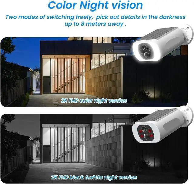 Alt view image 5 of 6 - 2K Solar 2.4G WiFi Wireless Floodlight Security Camera