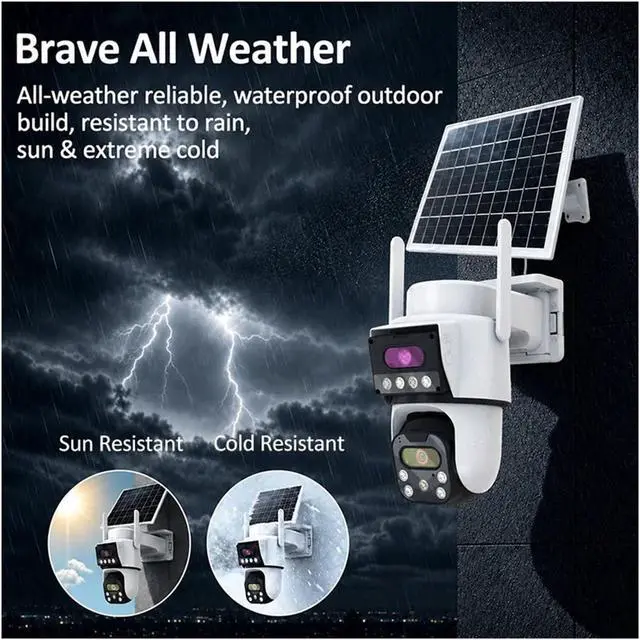 Alt view image 7 of 7 - 4K Dual Lens 4G Solar Wireless Outdoor Security IP Camera