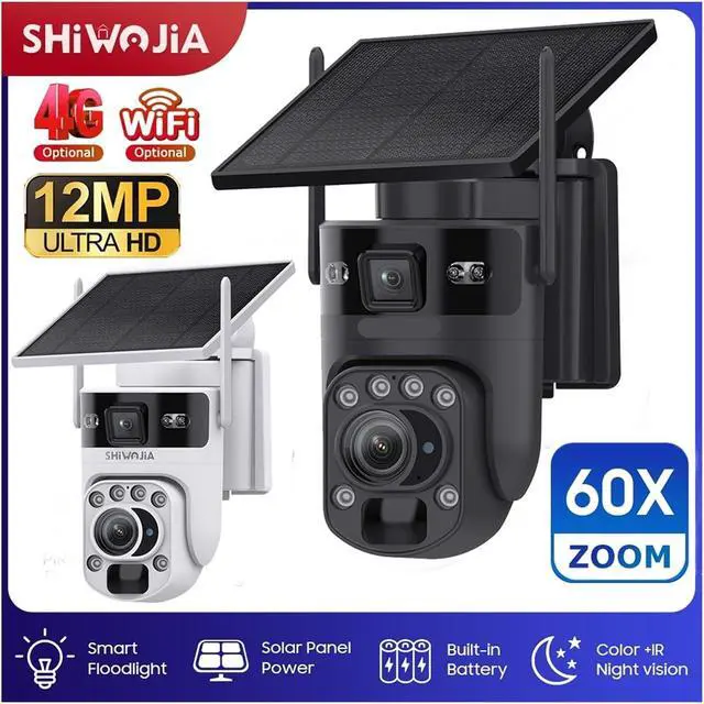 Alt view image 3 of 7 - 12MP Solar Battery 4G WiFi Outdoor PTZ Security IP Camera