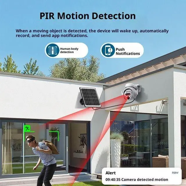 Alt view image 5 of 7 - 4G LTE 6MP Zoom Dual Lens Solar Outdoor Security Camera, WiFi Wireless PTZ Surveillance Camera for Yard Driveway Farm, PIR Human Detection, Dual Light Night Vision, Two-Way Audio, IP66 Waterproof,3
