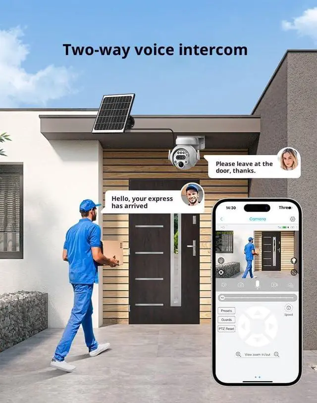 Alt view image 7 of 7 - 4G LTE 6MP Zoom Dual Lens Solar Outdoor Security Camera, WiFi Wireless PTZ Surveillance Camera for Yard Driveway Farm, PIR Human Detection, Dual Light Night Vision, Two-Way Audio, IP66 Waterproof,3